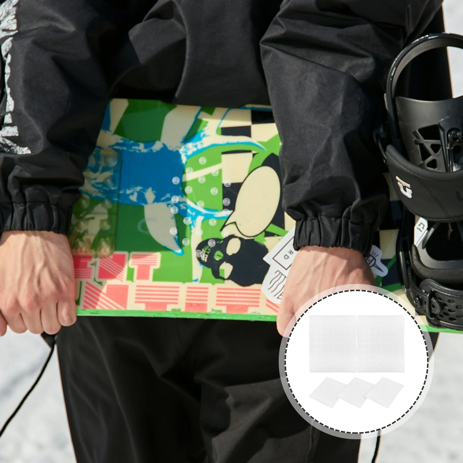 

5 Sheets Snowboard Anti-Slip Cushion Adjustable Fit Skiing Sticker Wear-Resistant Reusable Winter Outdoor Sports Safety