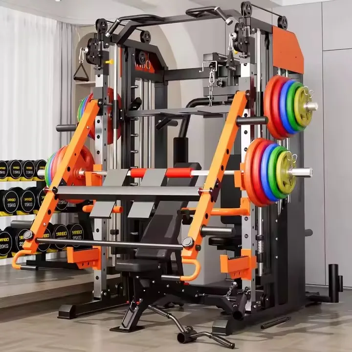 

Oem Premium Strength Trainer Smith Machine Weight Lifting Squat Rack Multi-function Gym Plate Loaded Machines With Arm
