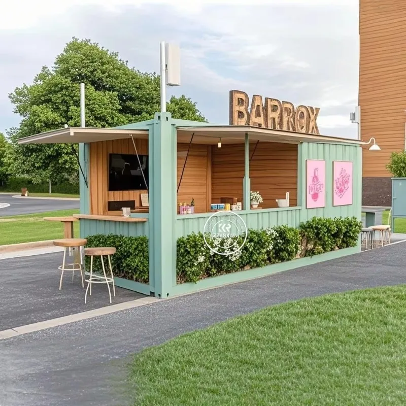 

Container House Fast Food Truck Mobile Coffee Bar and Convenience Store Pop-Up Container Coffee Restaurant Bar Cafe Kiosk Booth