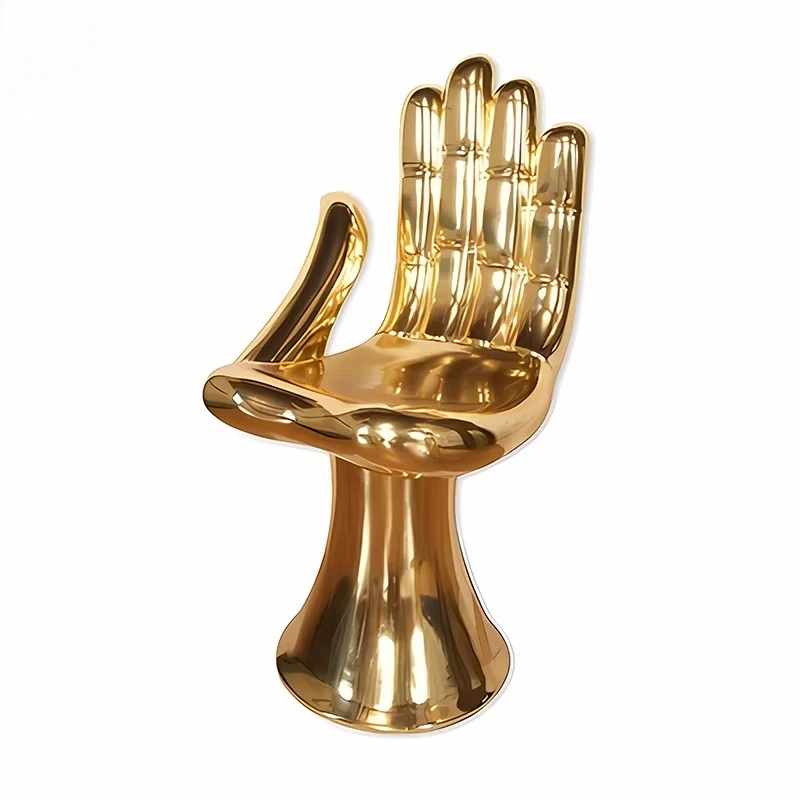 

FRP Leisure Chair Finger Bergamot Special-shaped Back Creative Silver Building Photo Seat