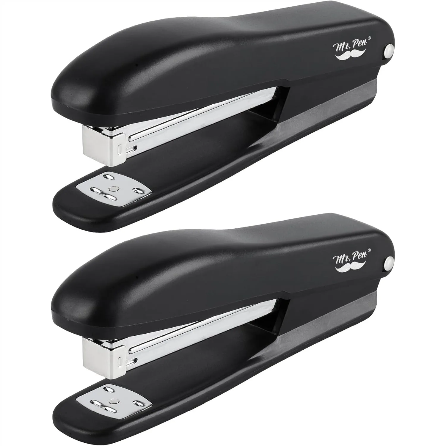 

Настольный степлер с скобами, 2 штуки в упаковке, вместимость 20 листов, эргономичный, без застреваний, для комфортного офисного использования