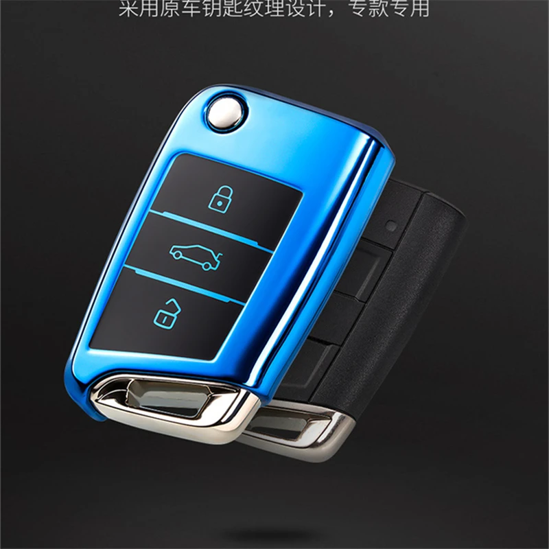 TPU Car Key Cover Remote For Volkswagen VW Golf 7 mk7 Seat Ibiza Leon FR 2 Altea Aztec For Skoda Octavia Protection Covers