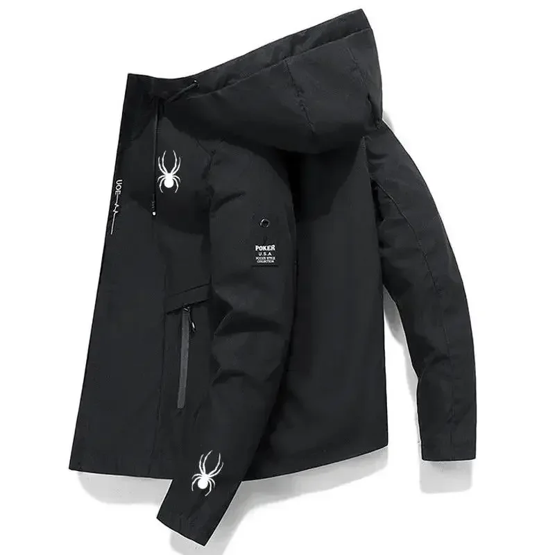 2025 Chaquetas deportivas cosidas a prueba de viento de moda - Sombreros casuales de ala plana de alta calidad - Ropa de hombre - Capuchas de otoño comunes