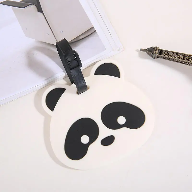 Niedliche Gepäckanhänger aus Silikon in Panda-Form mit verstellbarem Riemen, wasserdicht für Geschäftsreisen – Detail 5
