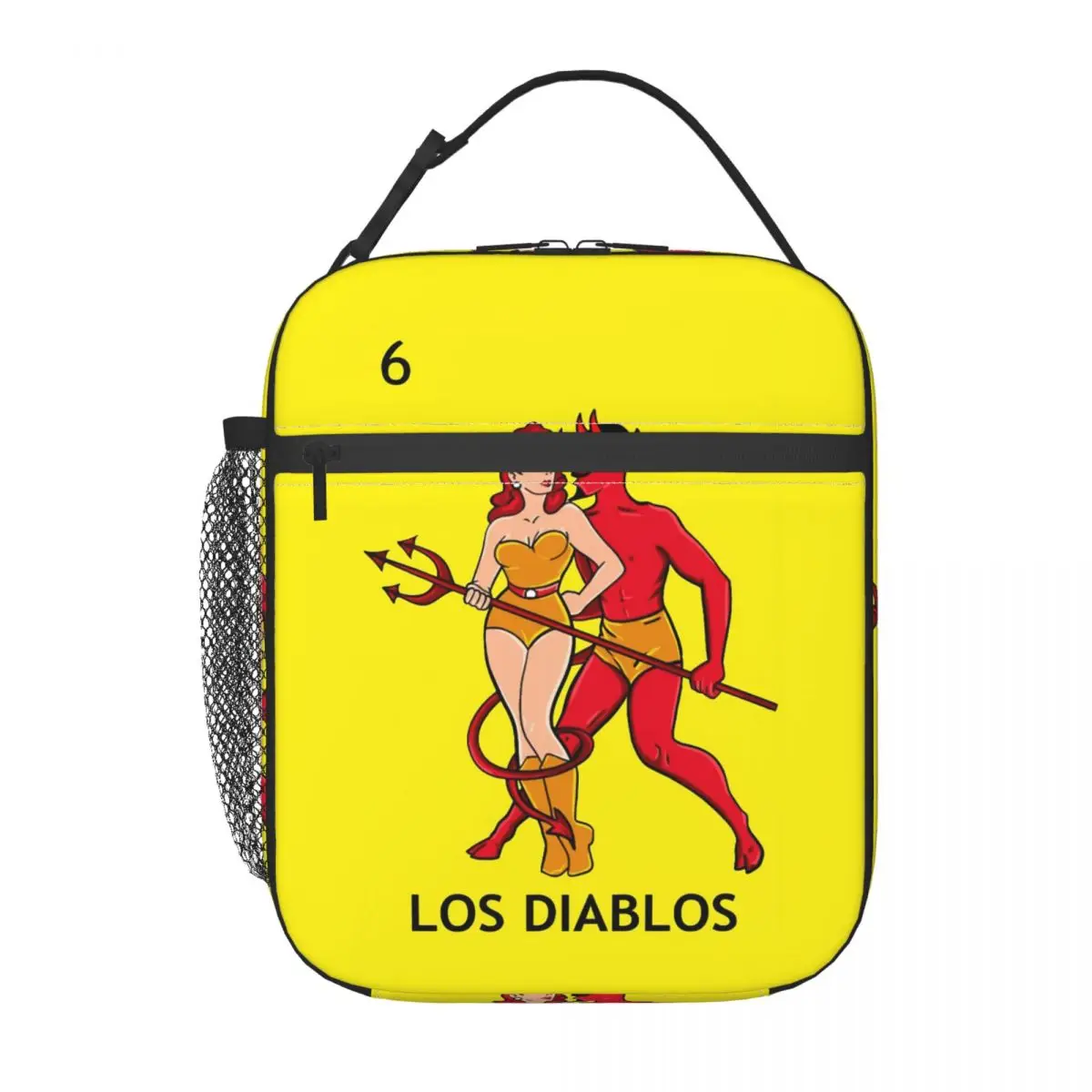 Bolsa de almuerzo de lotería de bingo mexicano con tarjeta de Loteria personalizada, fiambrera con aislamiento térmico más fresco para mujer, para la escuela de niños