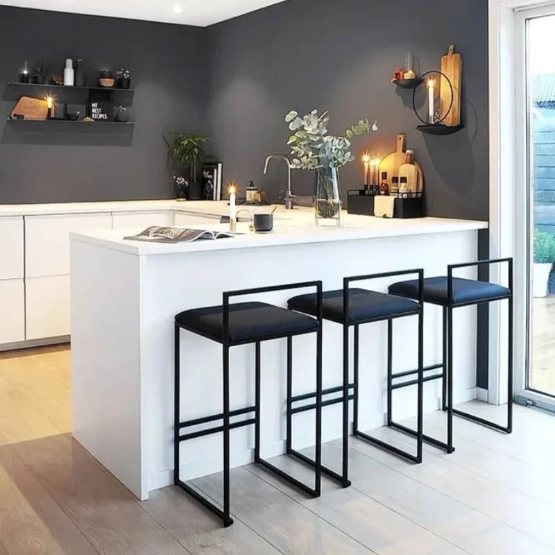 

Nordic Wrought Iron Simple Modern High Stool Home Furniture Personality Bar Chair Designer Chairs For Kitchen