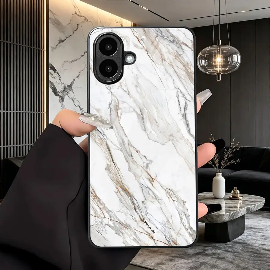 White Marble Print Phone Cover Glass Case for Samsung Galaxy A34 A13 A32 A14 A36 A06 A26 A15 A25 A16 A37 A27 A24 A73 A56 A57 A54