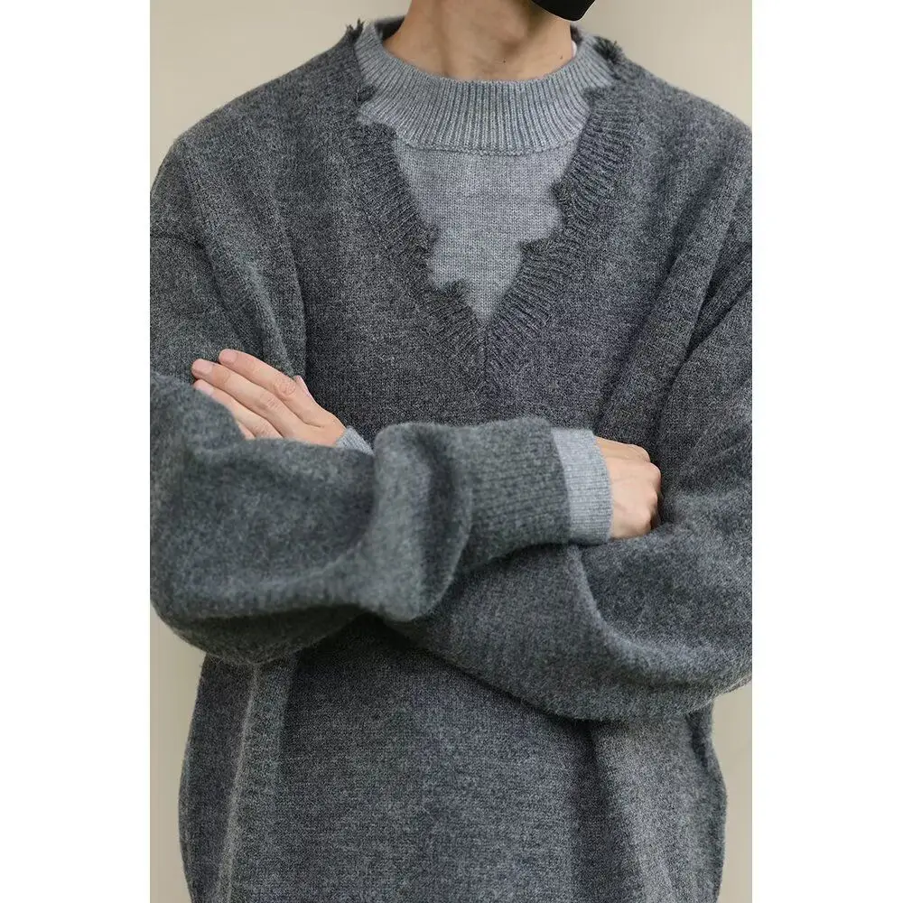 

Fall 2024 Thiened Heavy Soft Knitted f High Collar Long Sve Casual Color Sweater for Young Men Polyester Fiber
