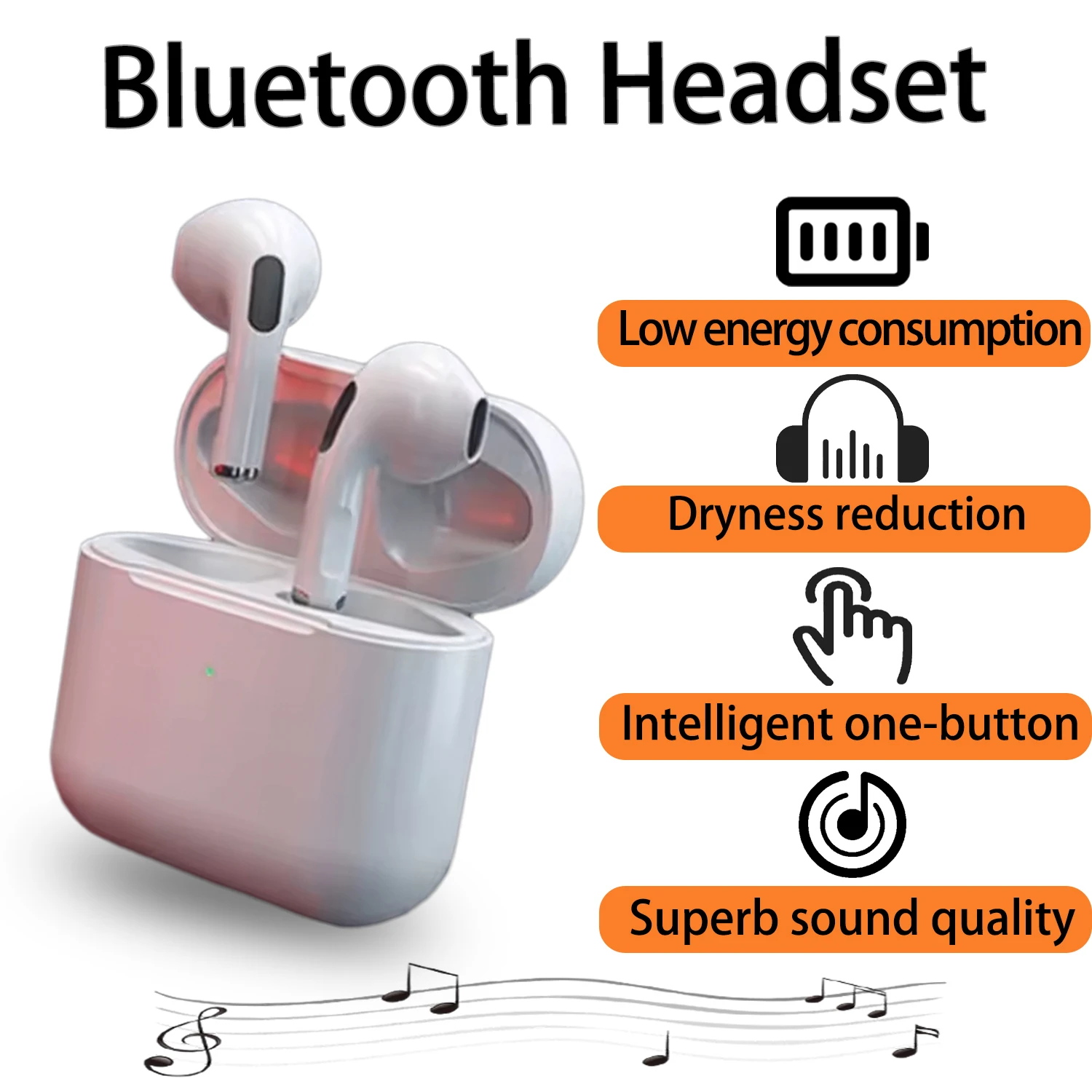 سماعات أذن Air Pro بلوتوث 5.0 لاسلكية، سماعة رأس رياضية مقاومة للماء TWS HD مع ميكروفون مع سماعات أذن تعمل باللمس للهواتف الذكية