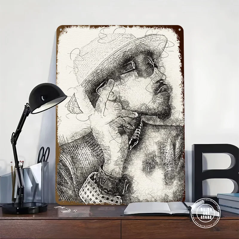 ANDRE 3000 Poster Retro 3D Printed Metal Signs Customized Wall Hanging Gift for Decoration Bedroom Decor Room Ornaments Man Cave