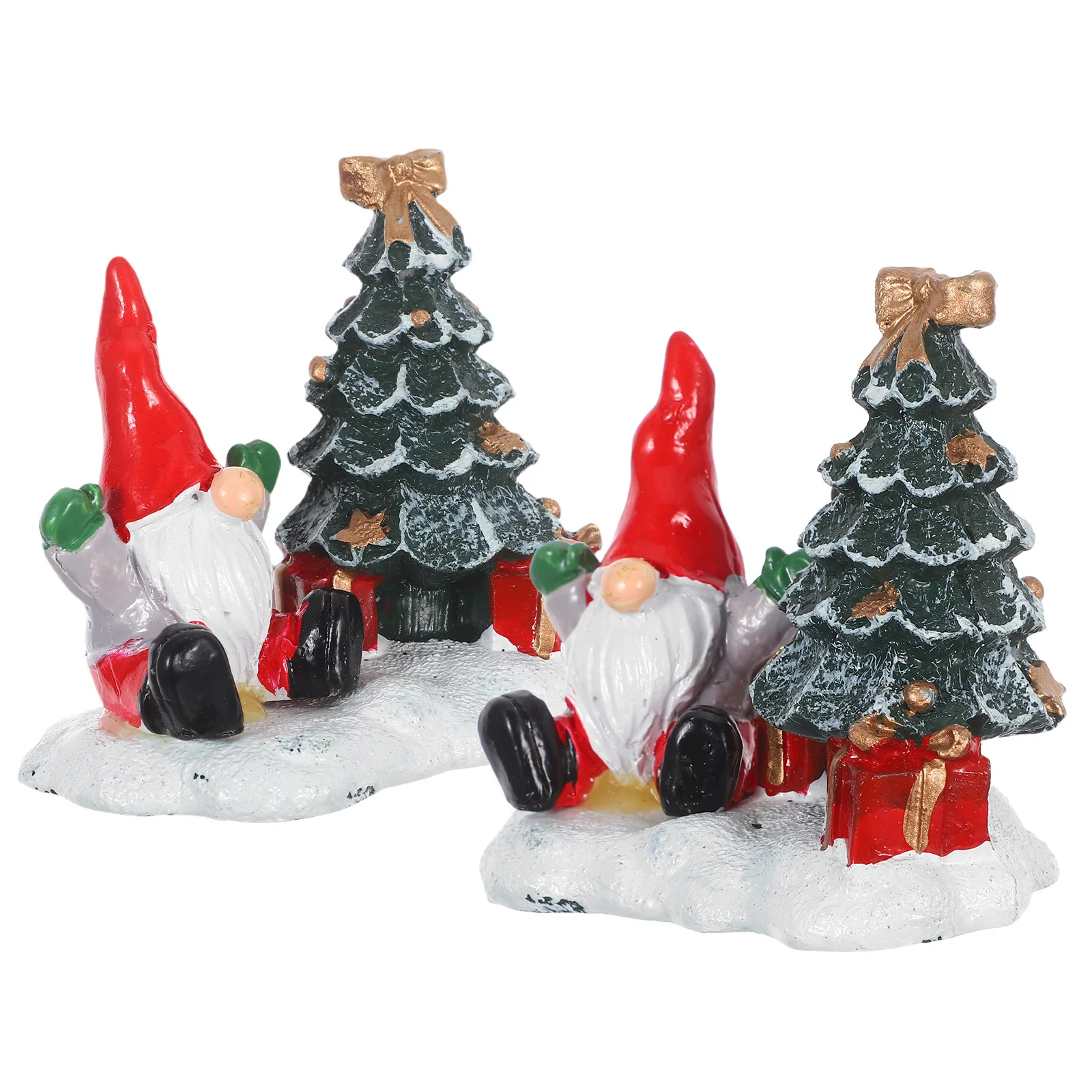 

2Pcs Christmas Tree Decorations Resin Santa Claus Xmas Tree Holiday Resin Santa Claus Decorative Christmas Tabletop Decor