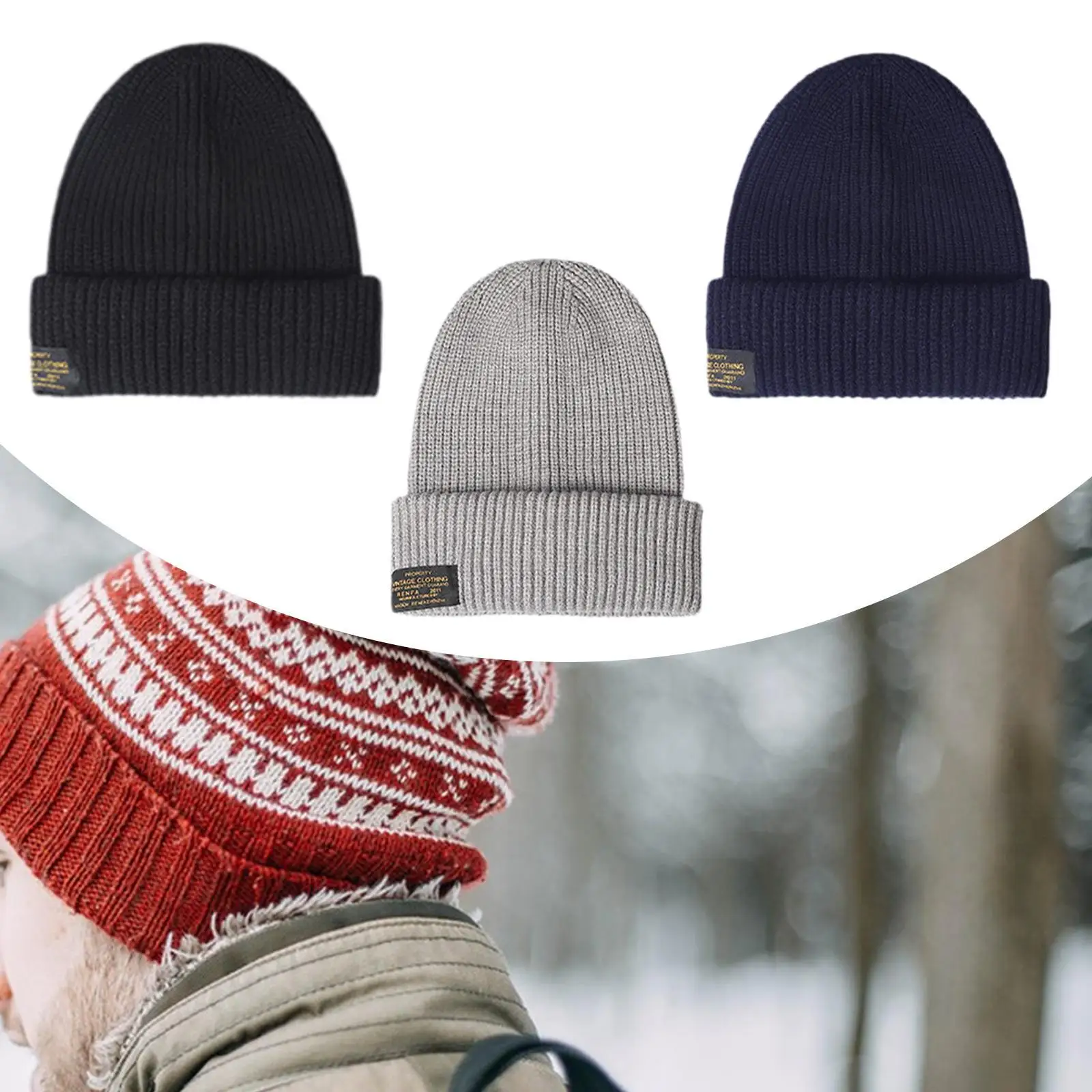 قبعة شتوية نسائية مريحة متماسكة سميكة خفيفة الوزن 2 في 1 قبعة دافئة لـ