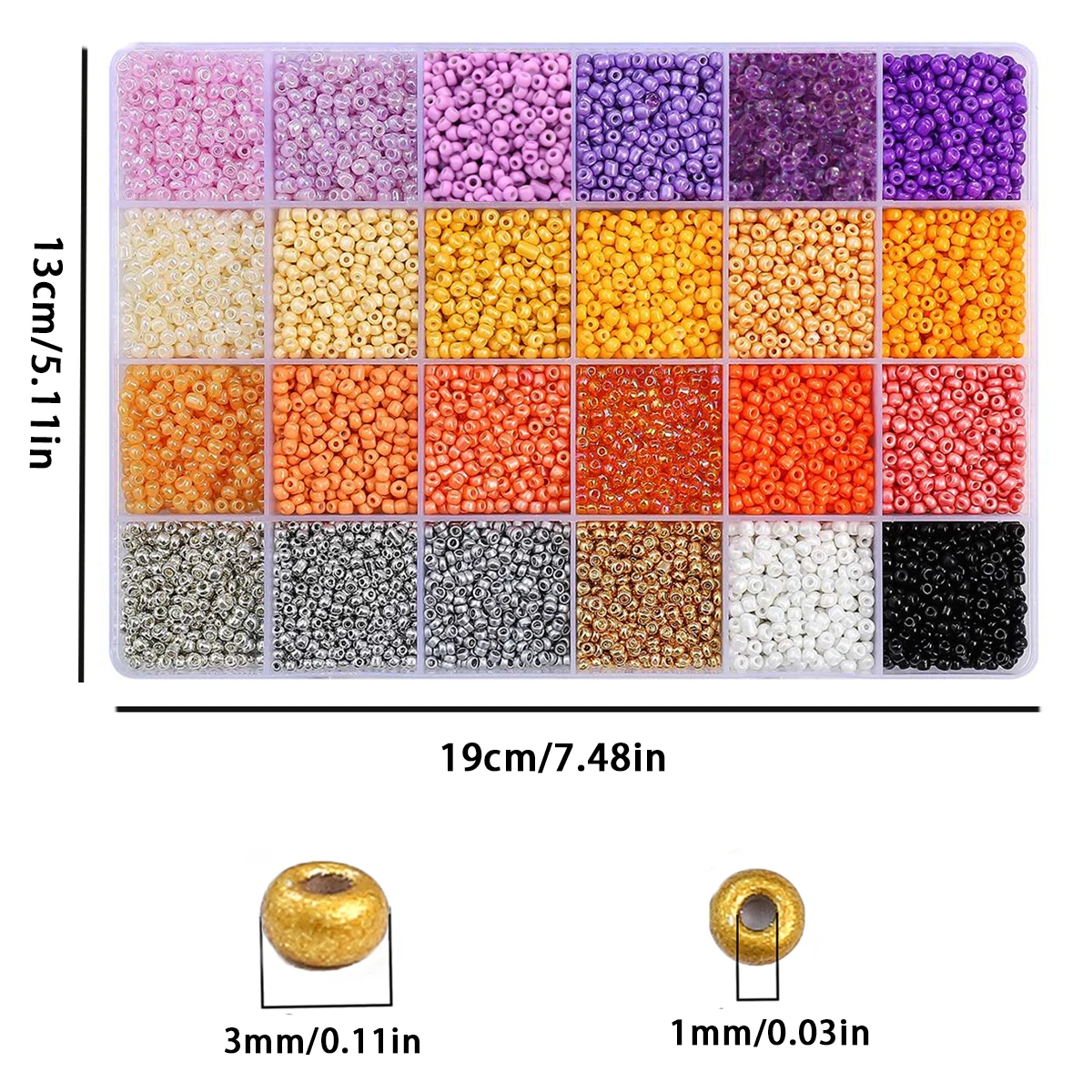 12000pcs 3mm Glass Round Seed Beads Kits Scattered Beads DIY Handmade Bracelet Necklace Christmas Halloween Holiday Gifts - view 4