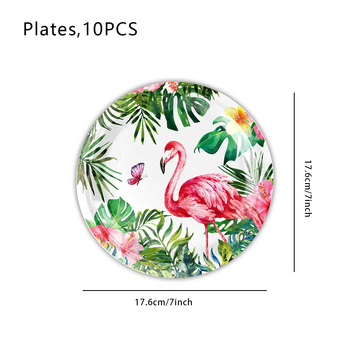 Hawaiian Flamingos party cutlery decorations Tropical Luau theme party birthday paper cup set