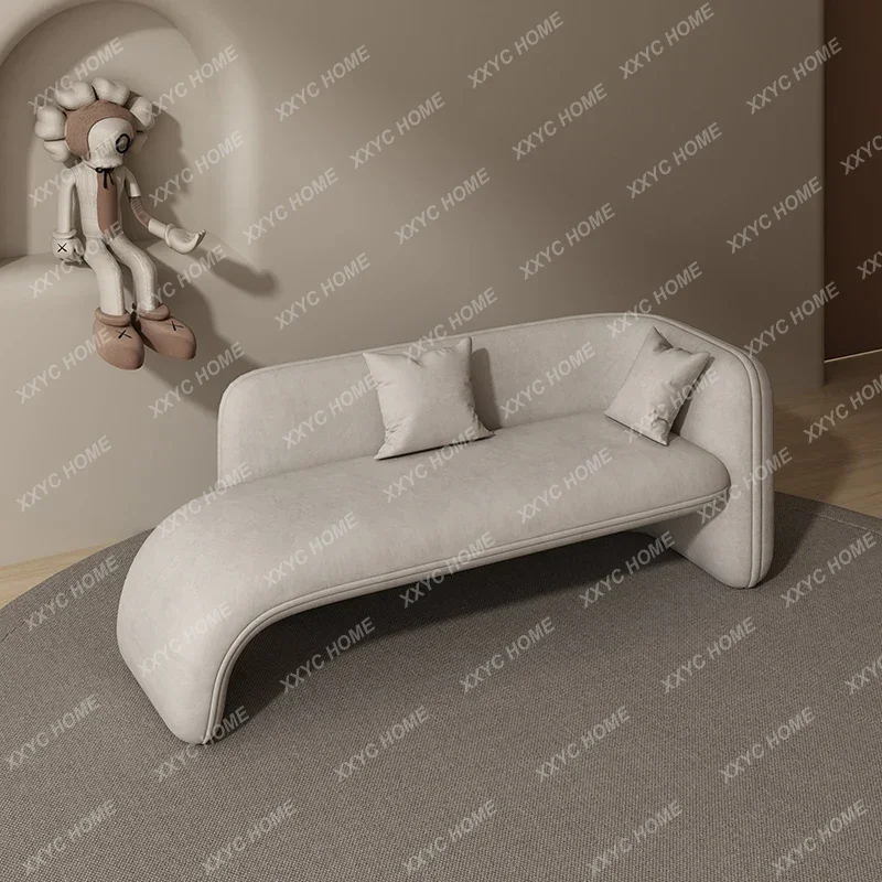MM Modern minimalist princess bedroom leisure sofa flannel small apartment living room lazy lounge chair hotel leisure couch