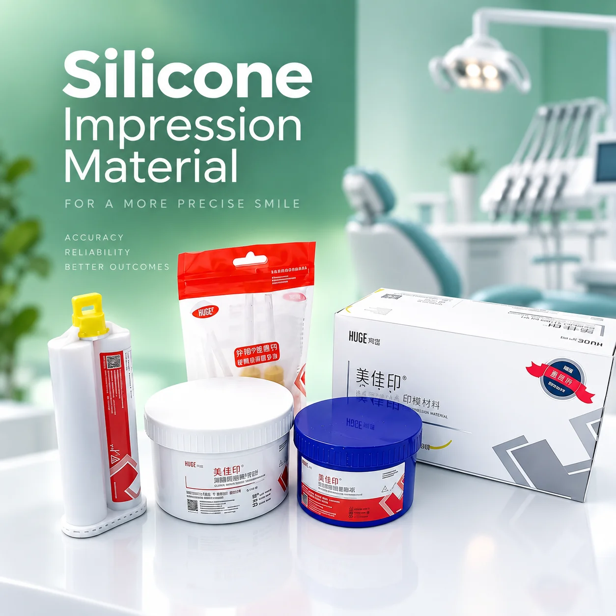 Dental Silicone Impression Material Kit HUGE Heavy Body Putty Light Body Wash for Precise Crown Bridge Dental Lab Impression Use