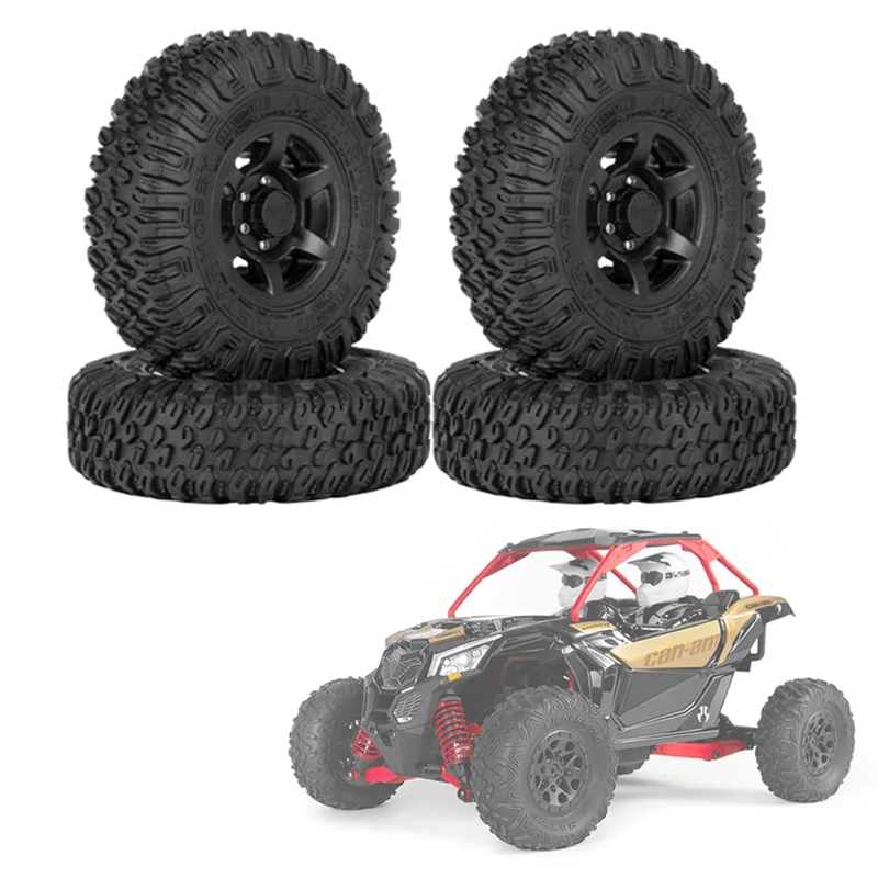 Hot-4PCS 85Mm 1.55 Inch Beadlock Velgen Banden Set Voor 1/10 RC Crawler Auto Axiale Yeti Jr RC4WD D90 TF2 Tamiya CC01