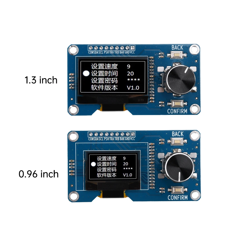 0.96/1.3 inch White OLED Display Screen Combined with EC11 Rotary Encoder Module IIC Interface for Arduino