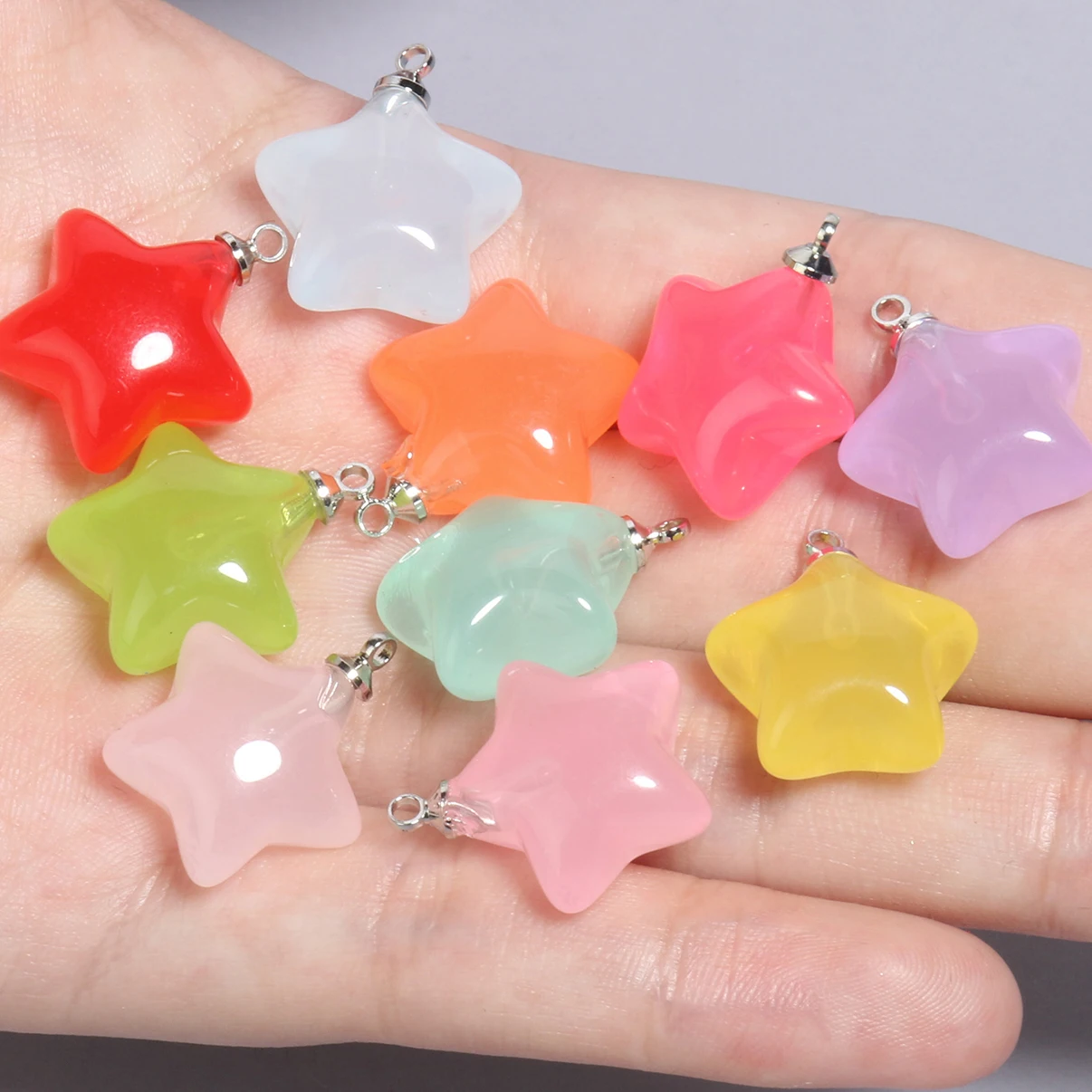 10pcs/lot Mixed Cute Resin Star charms pendants for bracelets necklace earrings jewelry making diy Keychain parts 20x17.5mm