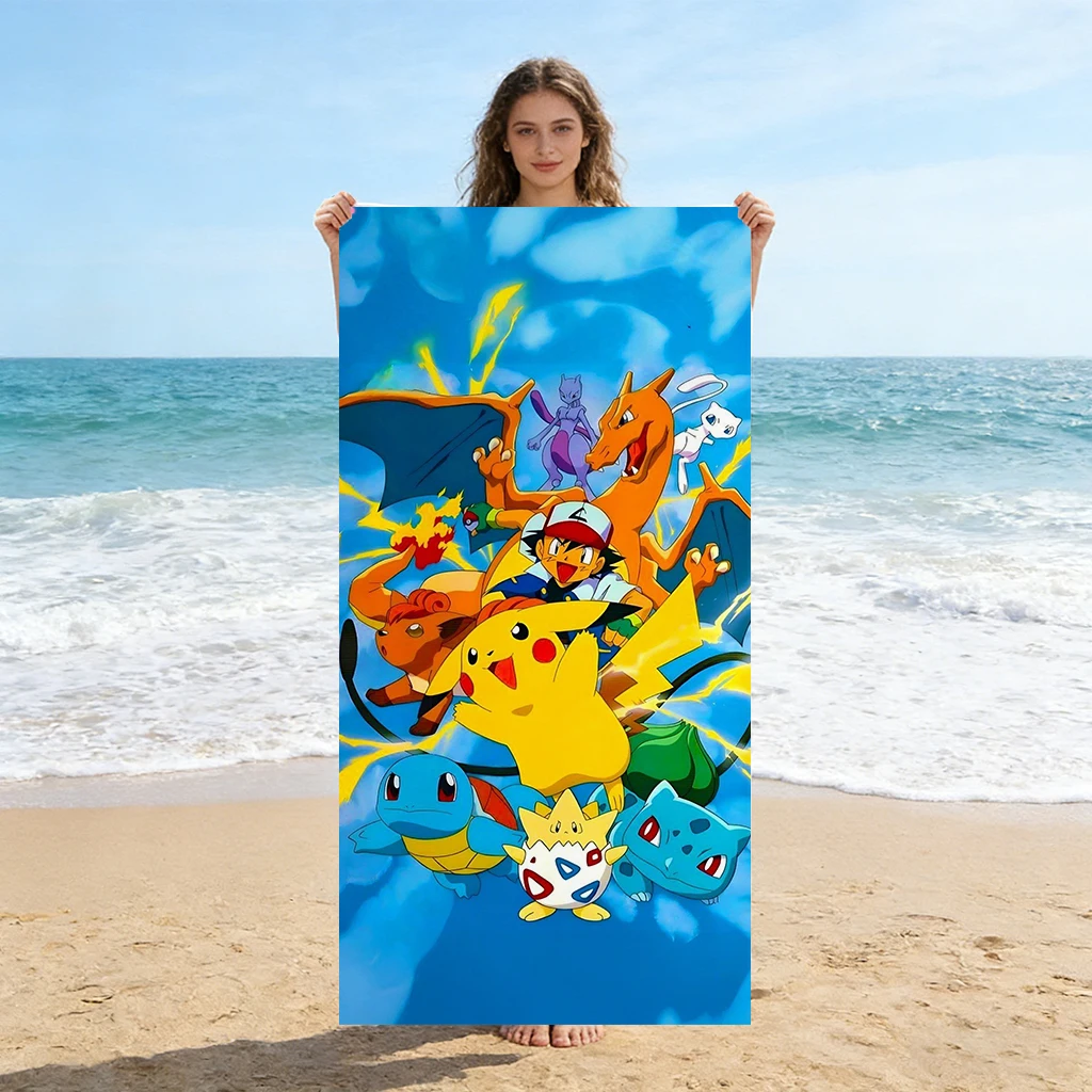 Extra Large Pokemon Quick Dry Microfiber Towel for Beach Yoga Camping Travel