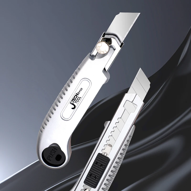 Utility Knife Stainless Steel Wall Paper Cutting Cutter Razor Blade Retractable with 5pcs Blades Dropshipping