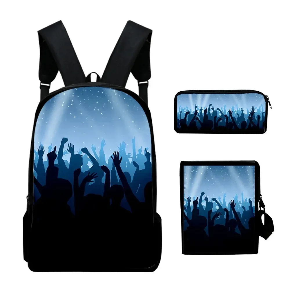 

Harajuku Popular Shadow Dance 3D Print School Bags,Student Backpack Laptop Backpack,Tilt Shoulder Bag,Pencil Case,3Pcs per Set