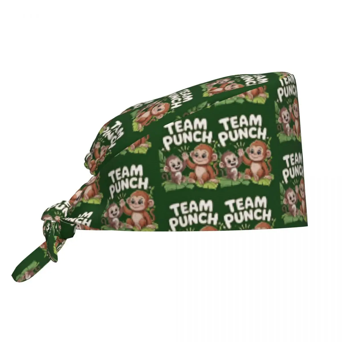 Medical Hat Team Punch Funny Monkey Work Scrub Cap For Unisex Women Adjustable Nurse Hat Stylish Long Hair Working Caps