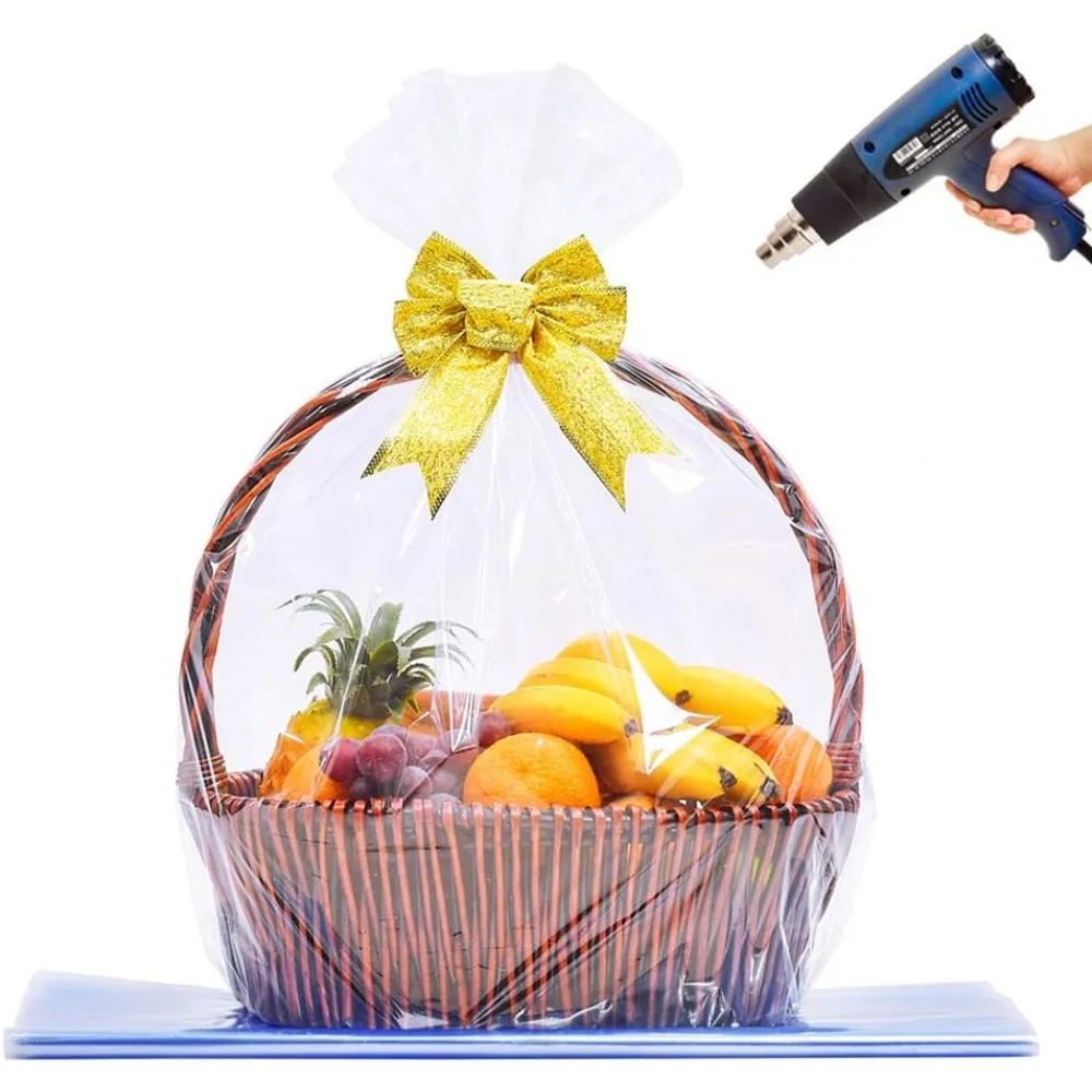 

Extra Large Jumbo Shrink Wrap Bags - Cellophane Bags for Gift Baskets - 40x47 Inch Christmas Basket Bags (5 Pcs, XXXL)
