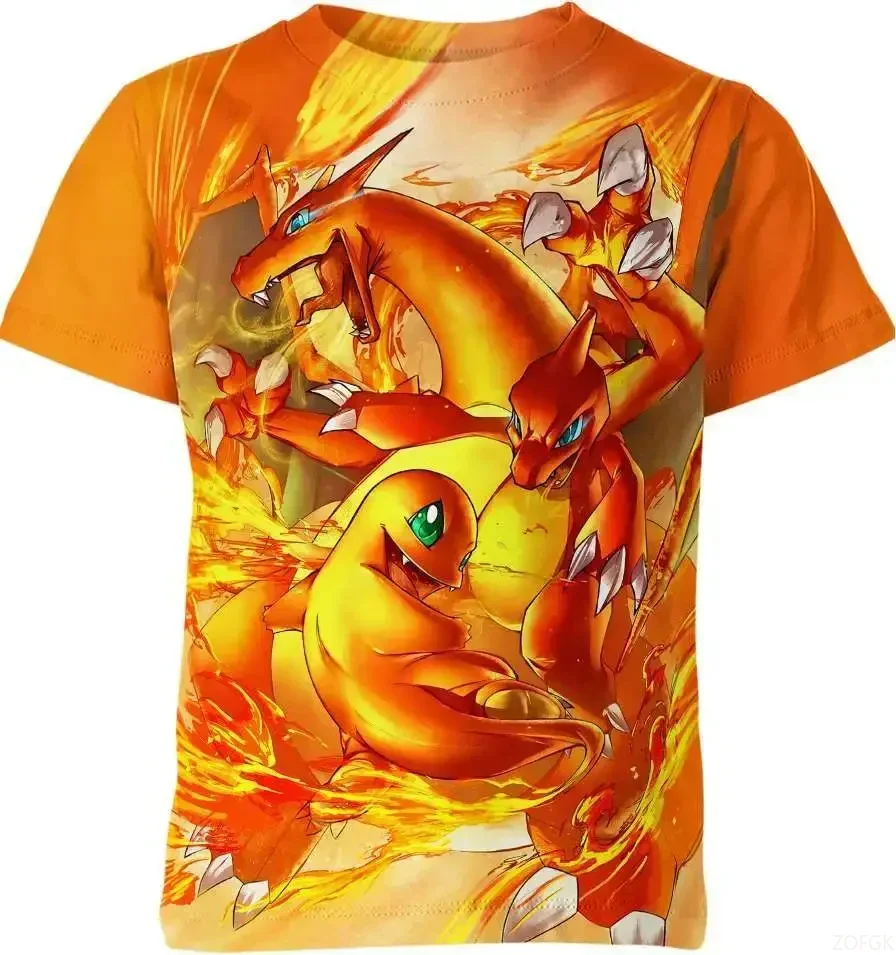 

Animated Pok É Mon Pikachu 3D Printed Sports Breathable Children's T-shirt Harajuku Street Casual Boys and Girls Short Sleeves