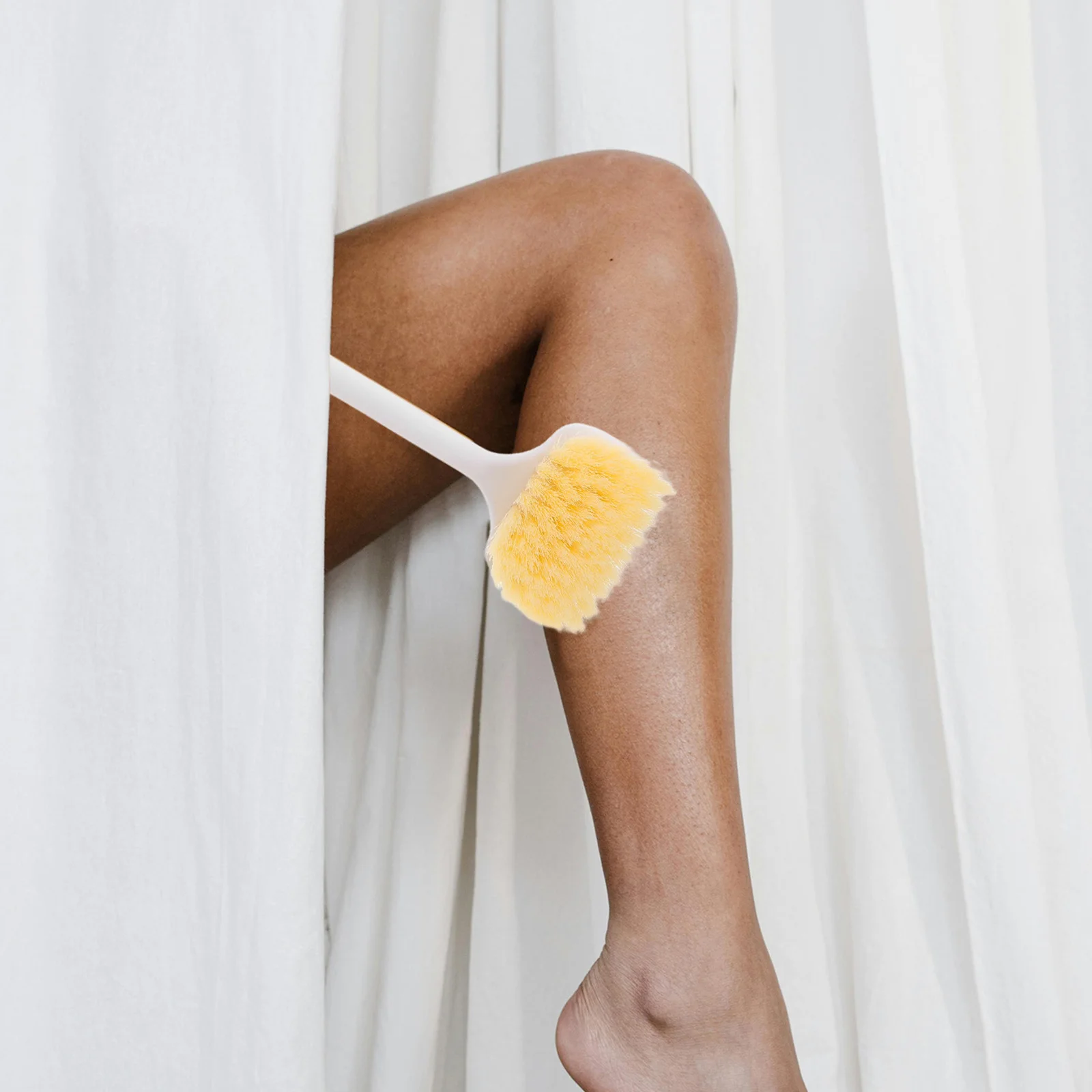 Épurateur de pieds à Long manche, brosse en Silicone à poils souples double face pour douche, bain, exfoliant, nettoyeur de pieds, élimination des peaux mortes des orteils