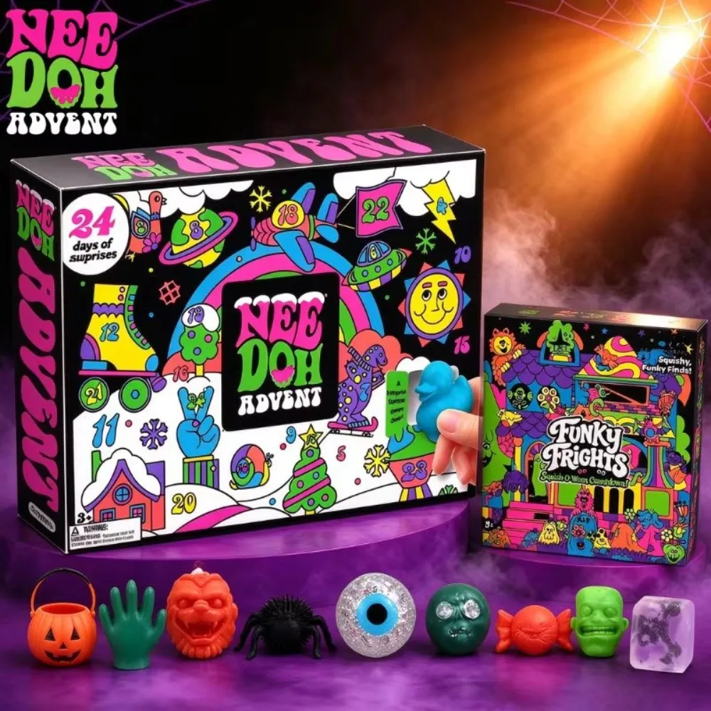 2026 NeeDoh Advent Calendar 24Pcs 3D PVC Fidget Doll Christmas Countdown Calendar Surprise New Year Gift Party Gift