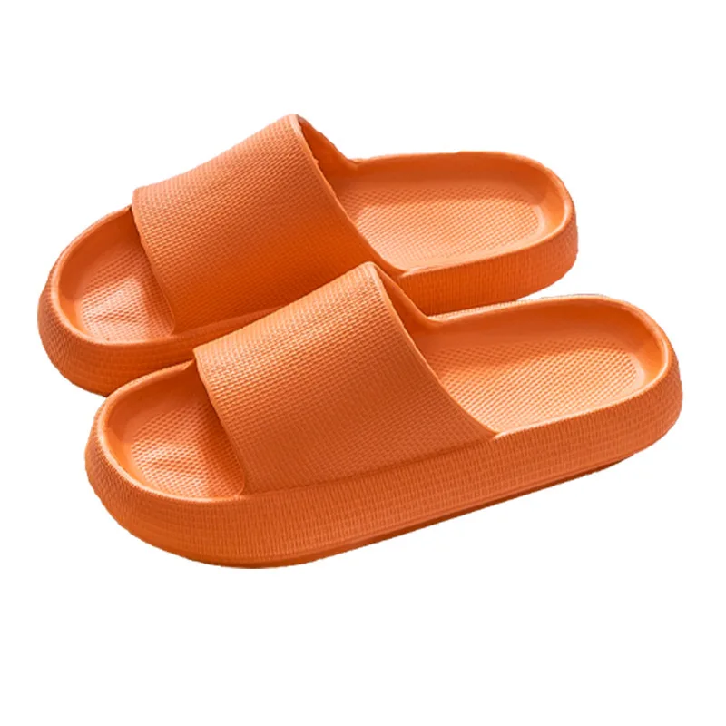 2024 Summer New Anti Slip Men's Bathroom Slippers EVA Comfortable Cloud Couple Slippers Summer Solid Color Home Shoes Leisure