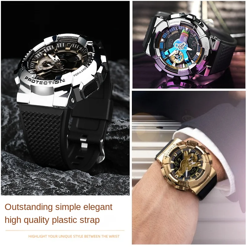 16mm Silicone Men Watchband For Casio G-Shock GA-110 GM-110GB GA-110 GA-100 GA-120 Resin silicone Rubber watch strap accessories