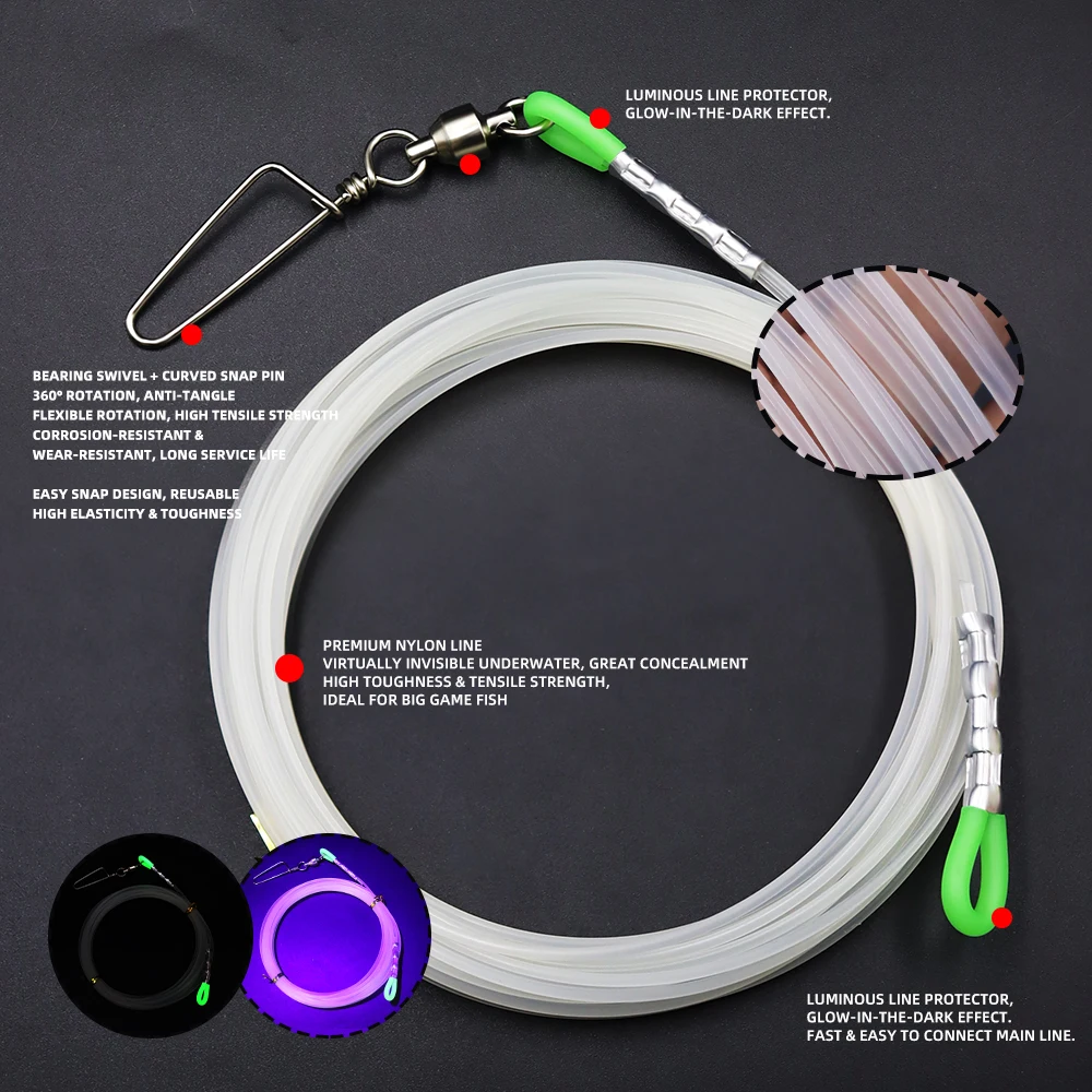 ZYZHE 1/3pcs Sea Fishing Leader 8m/26.25ft Length Force 250/300LB Boat Fishing Leader Line Trolling Fishing Rigs view 2