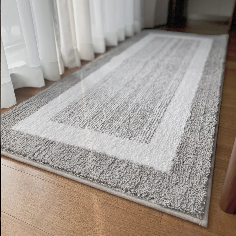 Bedside Soft Carpet Long Strip Bedroom Entrance Doormat Long Hair Thickened Bedroom Carpet Kitchen Mat Non-slip Absorbent Rugs