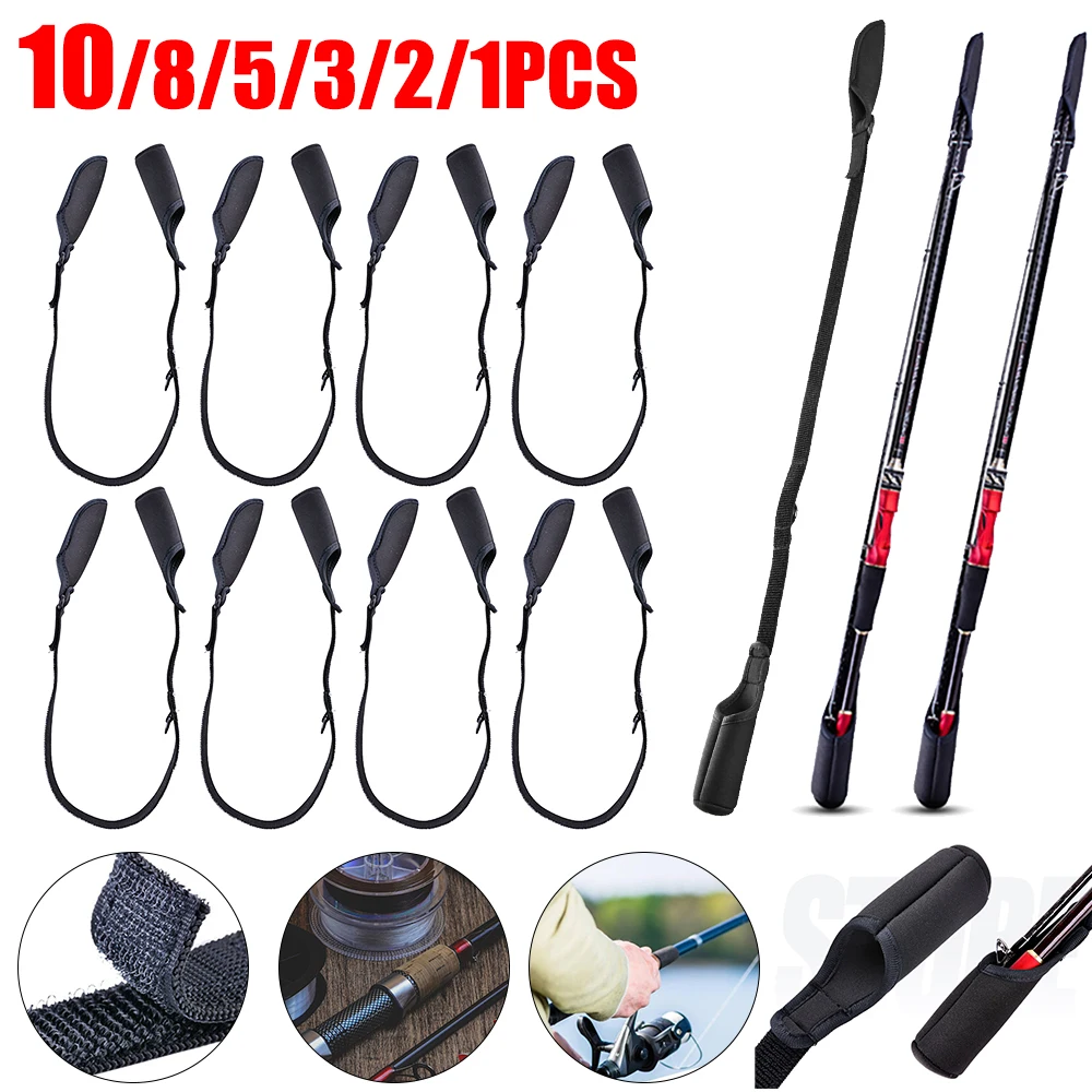 Fishing Rod Tie Tip Cover Fastener Pole Tie Strap Fishing Rod Tip Sleeves Fishing Rod Protector Holder Fishing Accessories