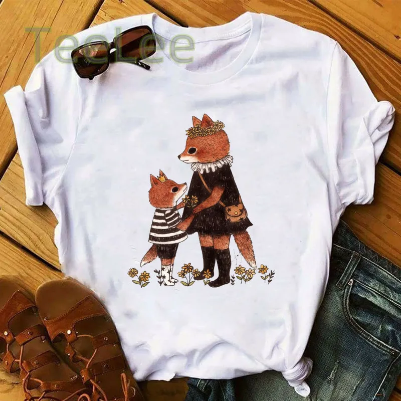 Cartoon Bunny Animal Tshirt Women Grpahic Mushroom T Shirts Funny illustration T Shirt Women Tops Graphic Tees Unisex T-shirt