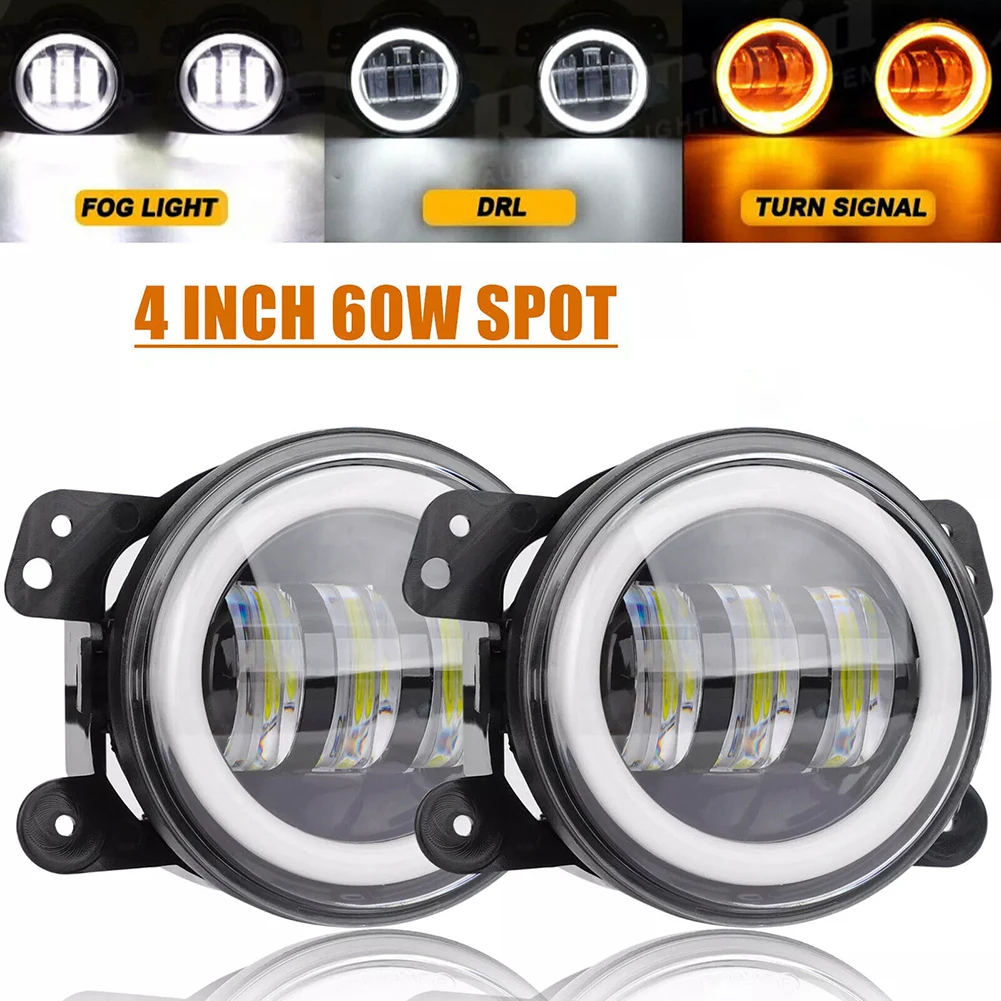 

4 Inch Round Lights Angel Driving Lamp 50000 Hours Lifespan Aluminum Housing Easy Installation Enhanced Visibility