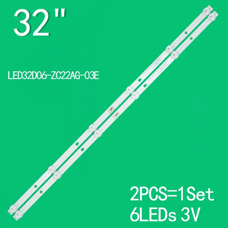 Strip lampu latar LED 6LED untuk LT-32MAW205 LED32D06-ZC22AG-03E JVC LT-32C490 LT-32MAW388 V320BJ8-Q01