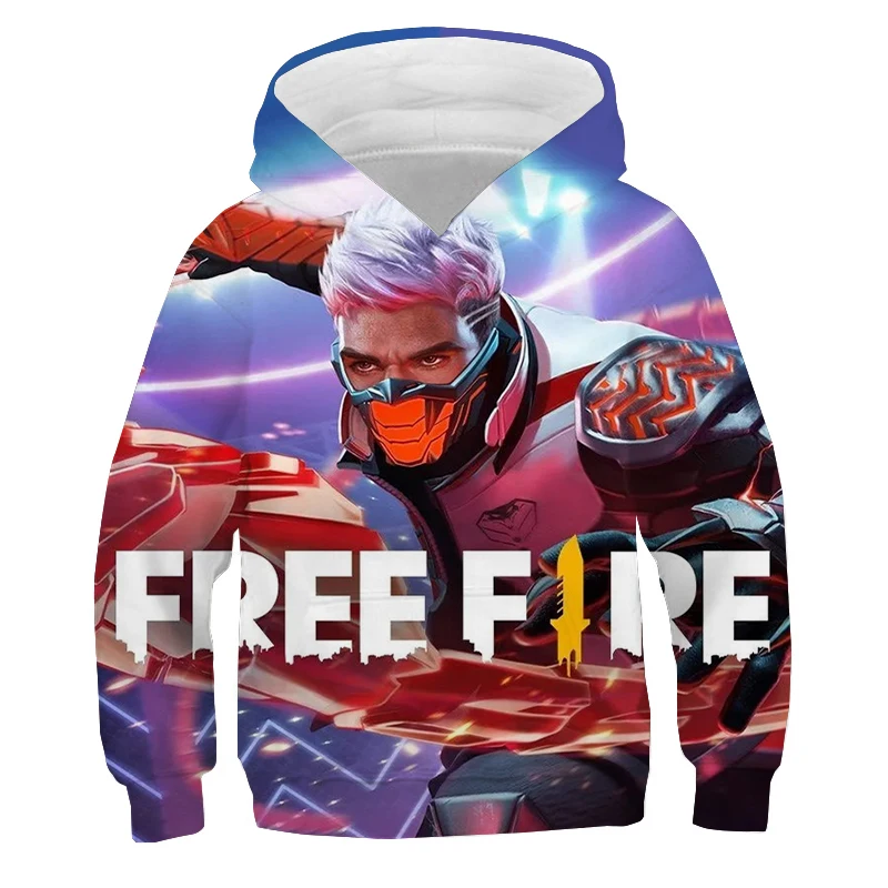 

3D Free Fire Print Hoodie Kids Clothes Autumn Winter Long Sleeve Pullover Boys Funny Hooded Sweatshirt Girls Casual Hoodies Tops