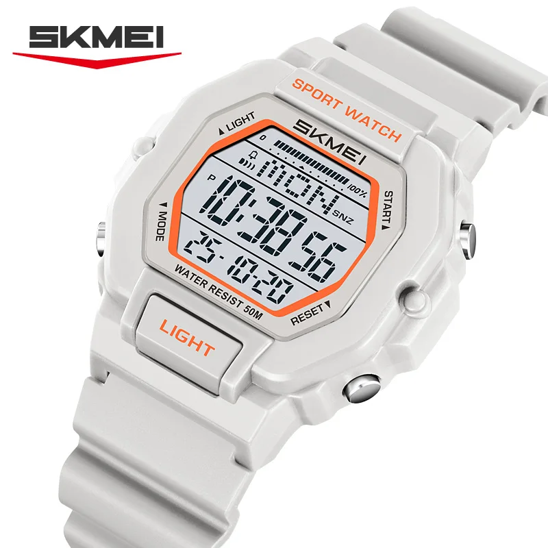

SKMEI 2573 брендовые студенческие электронные часы, винтажные модные светящиеся будильники с обратным отсчетом, календарь, спортивные цифровые часы для мужчин