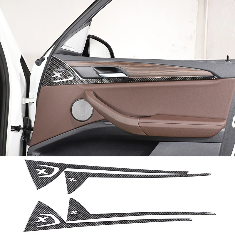 

For BMW X3 G01 2018 2019 2020 2021 2022 soft carbon fiber Car Inner door logo plate Trim sticker Car Accessories