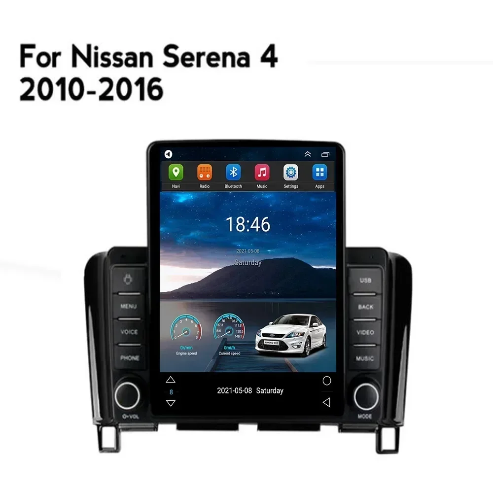 For Tesla Style 2 Din Android 13 Car Radio for Nissan Serena 4 2010-2016 Multimedia Video Player GPS Stereo Carplay RDS Camera