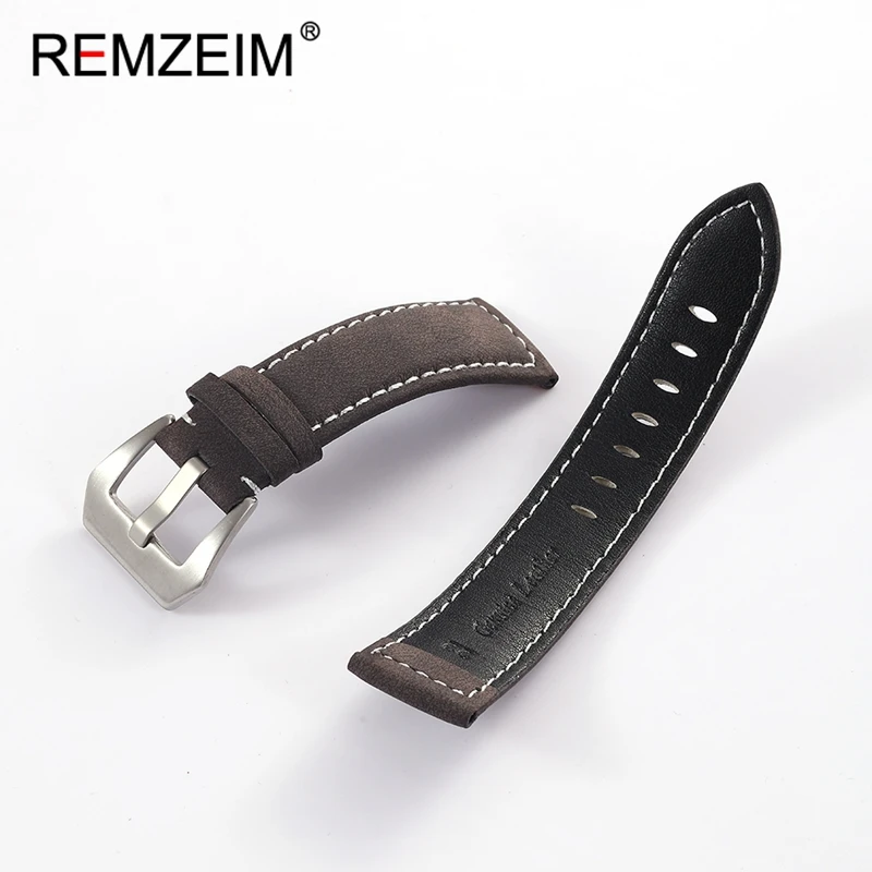 الرجال النساء ريترو حزام ساعة اليد 18 مللي متر 20 مللي متر 22 مللي متر 24 مللي متر ساعة اليد الفرقة أسود أصفر بني أخضر ماتي الجلود استبدال سوار #6