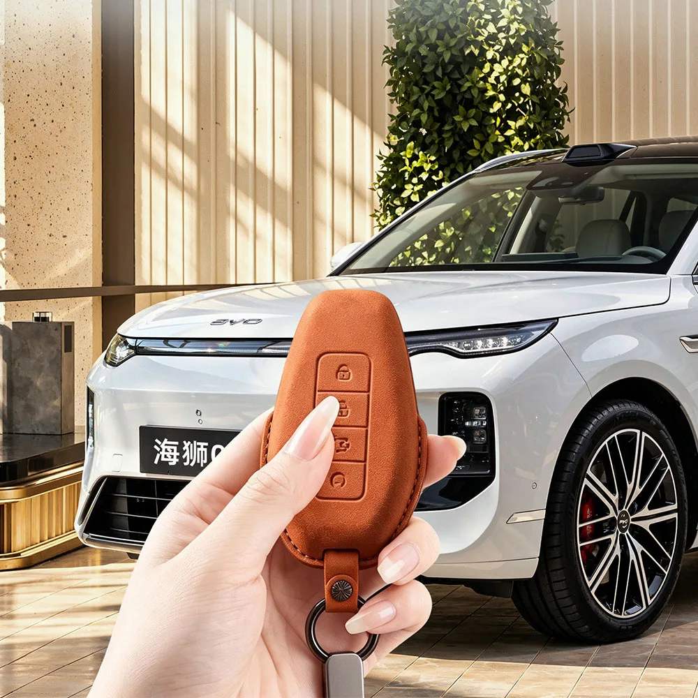 For BYD Sealion 08 EV DM 2026 2027 Suede Key Protection Cover Automotive Modification Parts Dustproof And Anti Drop Key Cover
