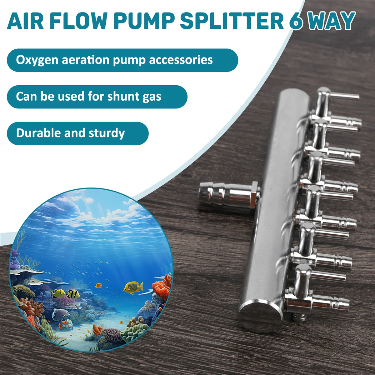 

Разветвитель воздушного потока для аквариума, клапан управления воздухом для аквариума, распределитель кислорода, аксессуары для воздушного насоса для аквариума, 6-ходовой, хит продаж