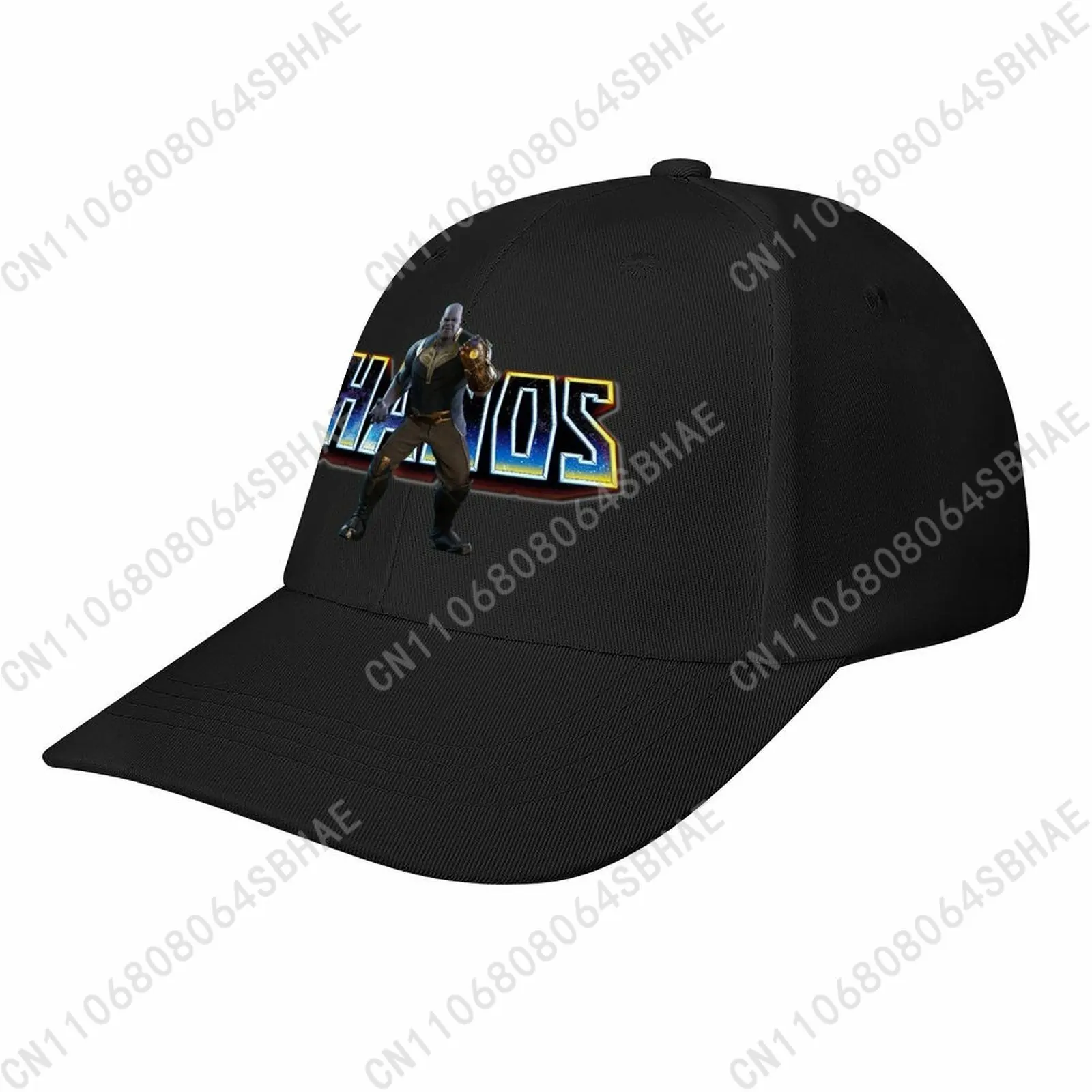 

Marvel Thanos Adjustable Curved Brim Washed Baseball Cap for Men Women Rubber Print Custom Daily Wear Casual Gift Cosplay
