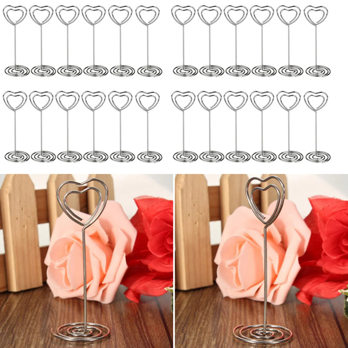 

10pcs Silver Stainless Shape Memo Holder Clip for Photo Notes 8 5cm Height 3 2cm Width Desk ganizers Home Office