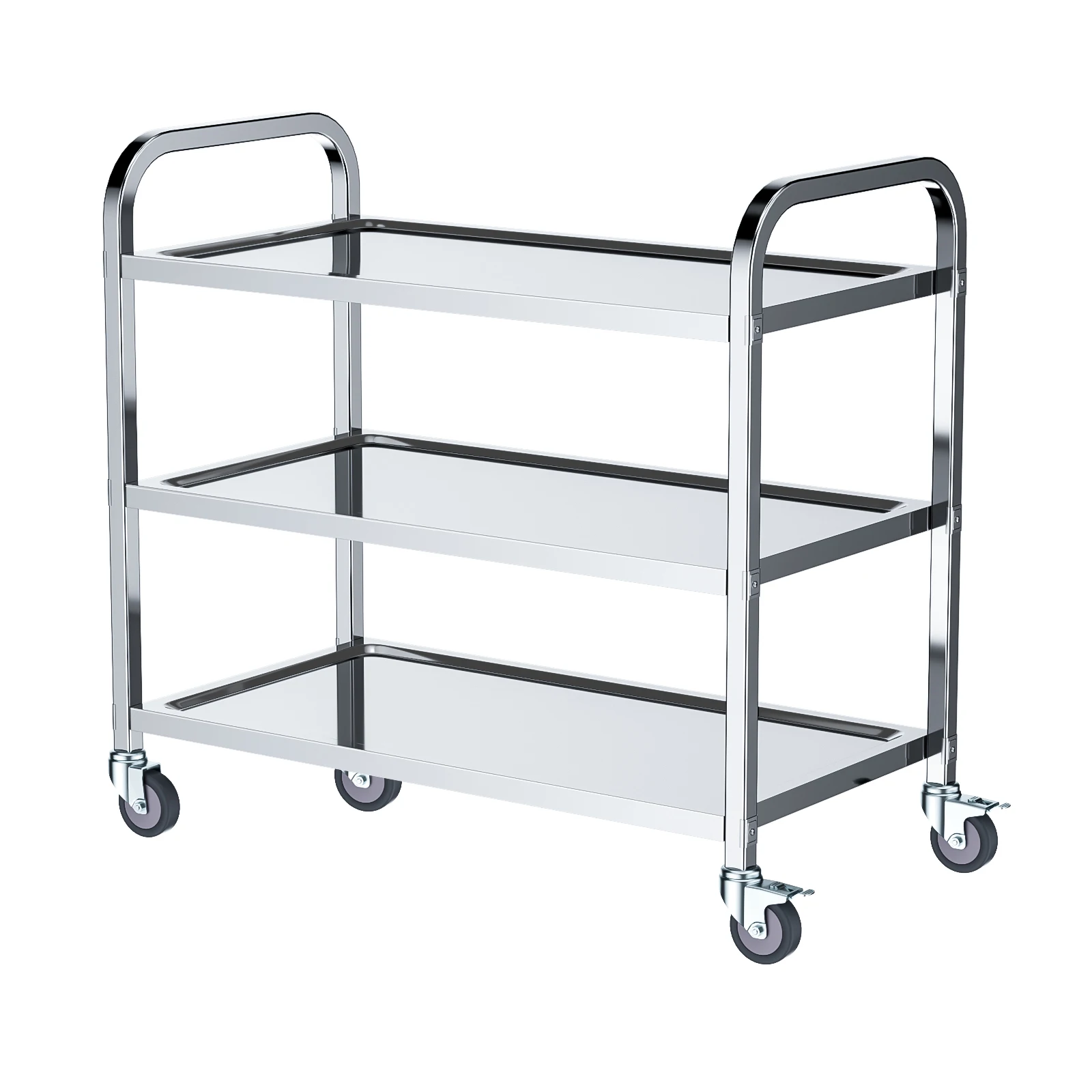 Carrello multiuso a 3 ripiani con ruote, 75x40x83.5/95x50x95 cm, scorrevole e silenzioso, per cliniche, hotel e saloni di bellezza