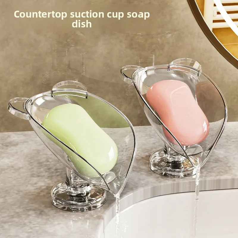 

Cartoon-Inspired Soap Dish with Strong Suction Cups - No Drilling Self-Draining Design, V-Shaped Bathroom Soap Dish Holder